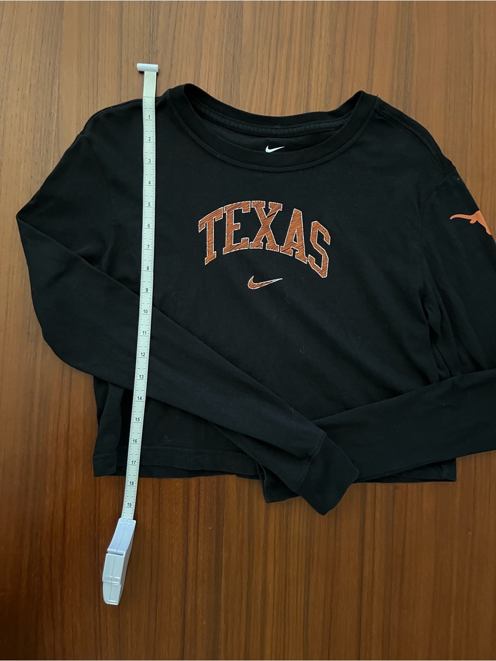Women’s Nike Black Long-Sleeve Crop Top Univ of Texas Logo XS